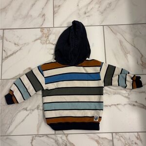 🌈 H&M Kids Striped Cozy Fleece-Lined Hoodie — Size 5T (Cute + Comfy!) 🧡💙